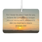 Inspirerend Bijbelvers Jeremia 29:11 Christelijk Luchtverfrisser (Achterkant)