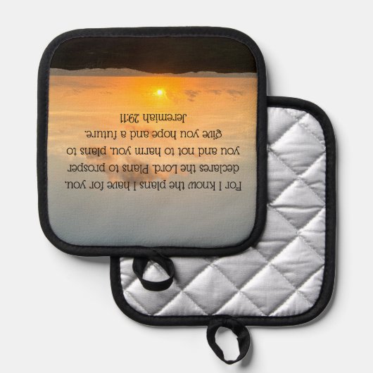 Inspirerend Bijbelvers Jeremia 29:11 Christelijk Pannenlap (Voorkant / Achterkant)