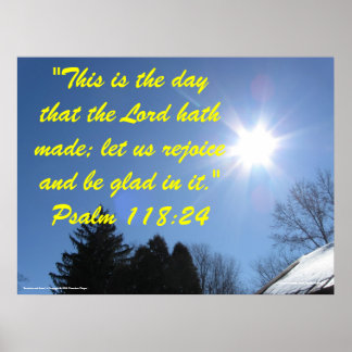 Inspirerend Bijbelvers poster - Psalm 118:24