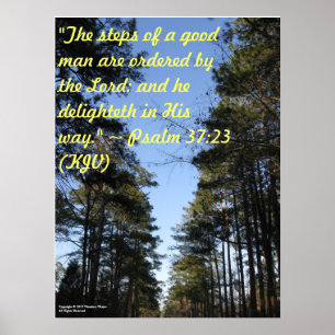 Inspirerend Bijbelvers poster - Psalm 37:23