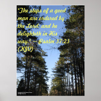 Inspirerend Bijbelvers poster - Psalm 37:23