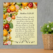 Inspirerend bijbelvers van Matthew 6:25 Poster
