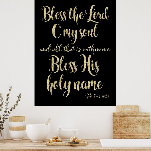 Inspirerend Bijbelverse psalms Poster (Keuken)