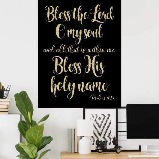 Inspirerend Bijbelverse psalms Poster (Thuiskantoor)