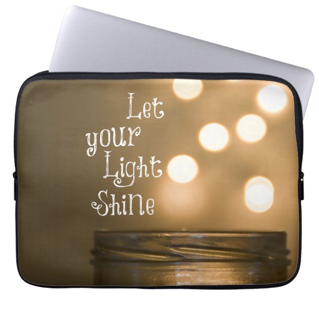 Inspirerend Bijbelversie Laat uw licht schijnen Laptop Sleeve (Voorkant)