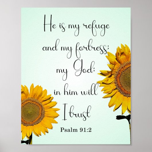 Inspirerend Bijbelversie, psalm 91:2 Poster (Voorkant)