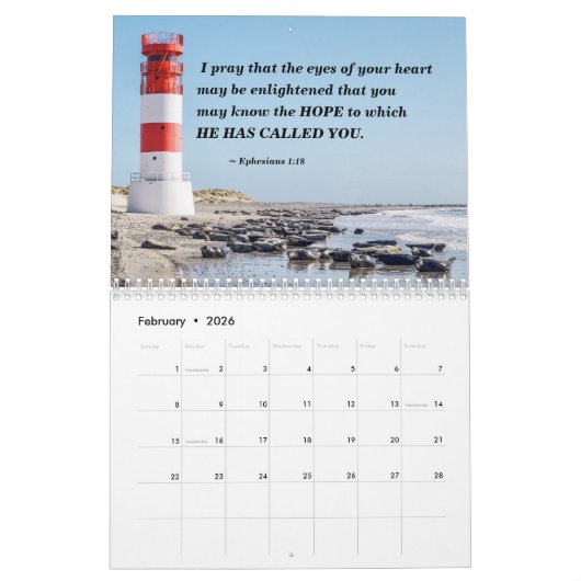 Inspirerend Bijbelverzen en Natuur foto's Kalender (Feb 2026)