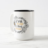 Inspirerend bijen voegen monogram toe tweekleurige koffiemok (Voorkant links)