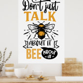 inspirerend bijenliefhebbers woordkunst poster (Keuken)