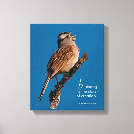 Inspirerend "Birdsong is the Story of Creation" Canvas Afdruk (Voorkant)