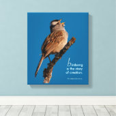 Inspirerend "Birdsong is the Story of Creation" Canvas Afdruk (Insitu (Houten vloer))