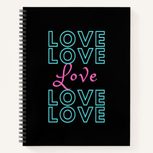 Inspirerend Blauw Roze Liefdesontwerp Notitieboek