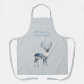 Inspirerend Blauw Wit Chic Herten Vos Schort (Voorkant)