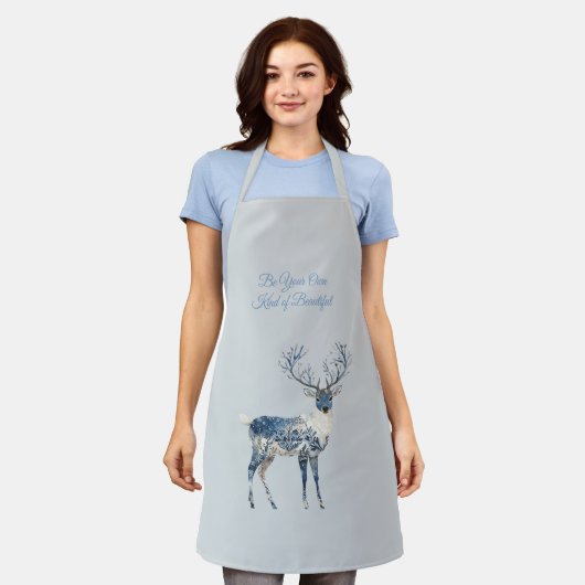 Inspirerend Blauw Wit Chic Herten Vos Schort (Gedragen)