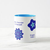 Inspirerend Blauwe Bloemen Kwaad Oog Positieve Ene Mok (Midden)