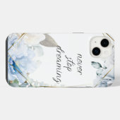 Inspirerend Blauwe Floral Waterverf iPhone Hoesje (Achterkant horizontaal)