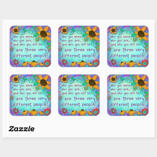 Inspirerend Blauwgroen Floral Teacher Classroom Vierkante Sticker (Vel)