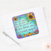 Inspirerend Blauwgroen Floral Teacher Classroom Vierkante Sticker (Envelop)