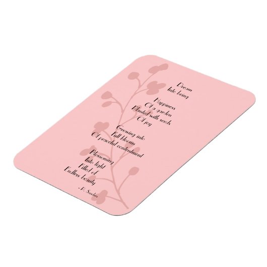 Inspirerend blijdschap blijdschap droomgedicht magneet (Linkerzijde)