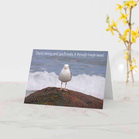 Inspirerend blijf sterk kanker aanmoediging kaart (Gele Bloem)