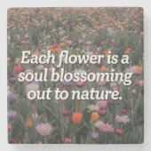 Inspirerend bloem stenen onderzetter (Voorkant)
