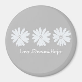 Inspirerend Bloemen Daisies Grey Love Dream Hope Magneet