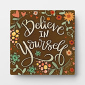 Inspirerend Bloemen Geloof In Jezelf Quote Fotoplaat (Voorkant)