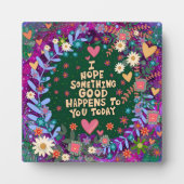 Inspirerend bloemen iets goeds citaat fotoplaat (Voorkant)