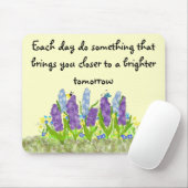Inspirerend bloemen met bericht muismat (Met muis)