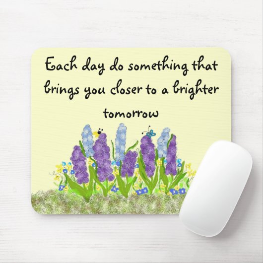 Inspirerend bloemen met bericht muismat (Met muis)