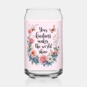 Inspirerend Bloemen Quote met Vlinders Blikvorm Glas (Voorkant)