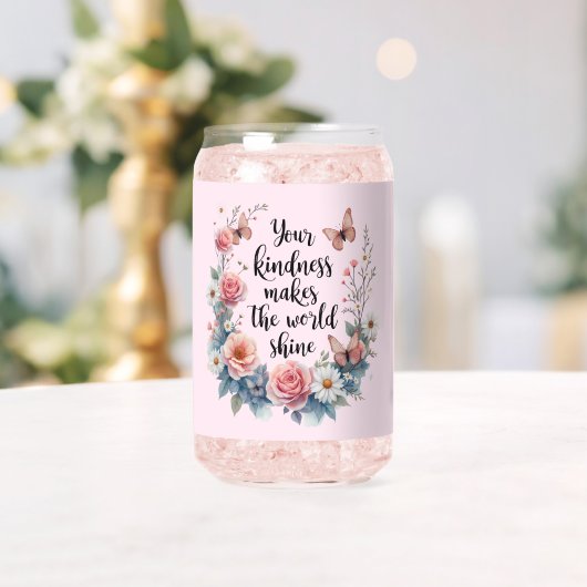 Inspirerend Bloemen Quote met Vlinders Blikvorm Glas (Insitu (Huwelijk))