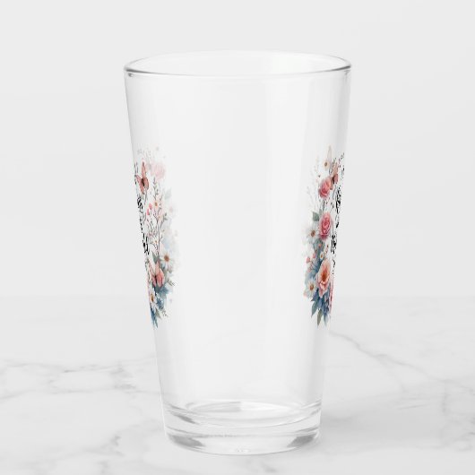 Inspirerend Bloemen Quote met Vlinders Glas (Rechts)