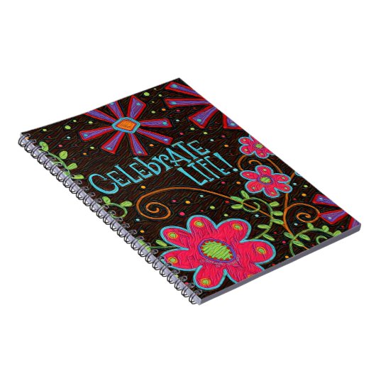 Inspirerend, Bloemen, Vier het Leven Inspirativite Notitieboek (Rechterzijde)