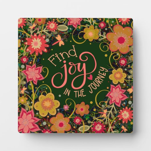  Inspirerend Bloemen Vind Joy Quote Fotoplaat (Voorkant)