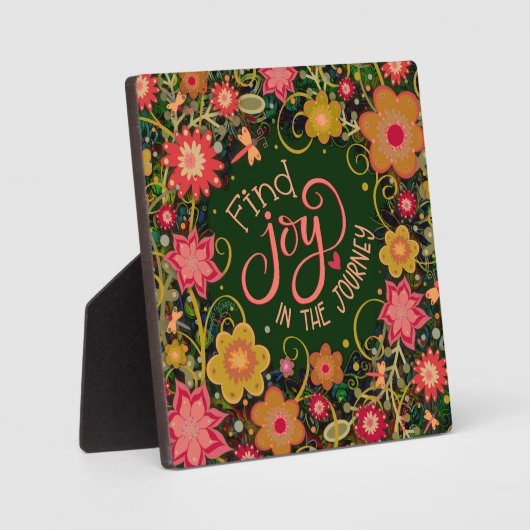  Inspirerend Bloemen Vind Joy Quote Fotoplaat (Voorkant)