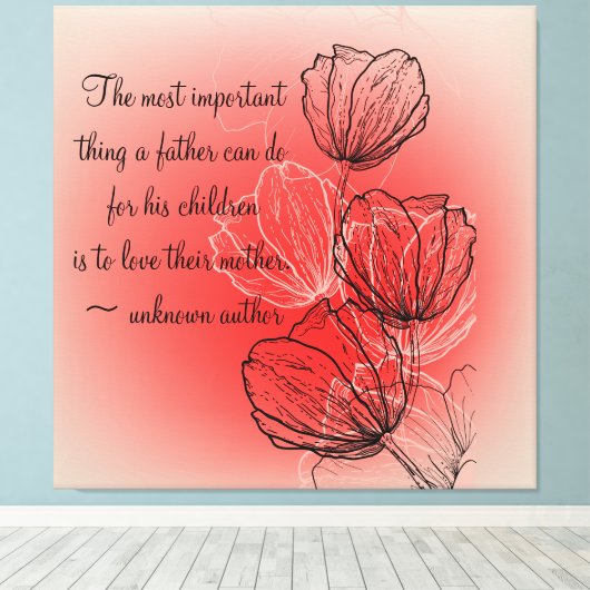 Inspirerend Bloemen Voor Moeder Gewikkeld Canvas (Insitu (Houten vloer))