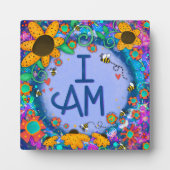 Inspirerend bloemenhommel Ik ben Quote Fotoplaat (Voorkant)