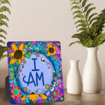 Inspirerend bloemenhommel Ik ben Quote Fotoplaat<br><div class="desc">Inspirerend Daisy Quote Floral Easel Plaque- , grillige en stijlvolle kunstwerken gemaakt om te inspireren en op te tillen. Kleurrijke schattige hommels, bloemenontwerp voegt enkele positieve vibes toe aan je dag. Deze I AM ezel plaques maken geweldige inspirerend kesakes voor familie, vrienden, collega's, docenten, enz.. Dit waren populaire sympathiegeschenken. Modernere,...</div>
