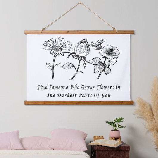 Inspirerend Bloemenkunst Hangend Wandkleed (Slaapkamer)