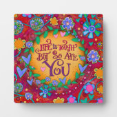 Inspirerend bloemenleven is moeilijk citaat fotoplaat (Voorkant)