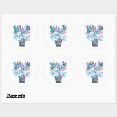 Inspirerend bloemenmerg Blue Faith Hope Love Ronde Sticker (Vel)