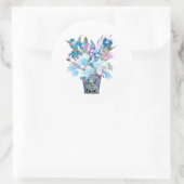 Inspirerend bloemenmerg Blue Faith Hope Love Ronde Sticker (Tas)