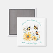 inspirerend bloemetjes bij soort magneet (Voorkant / Achterkant)