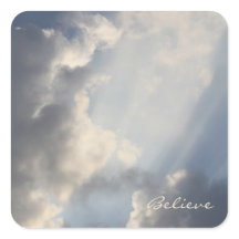 Inspirerend Blue Sky Sun Burst Square Sticker