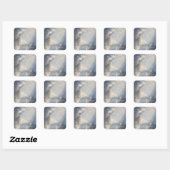 Inspirerend Blue Sky Sun Burst Square Sticker (Vel)
