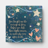 Inspirerend Blue Stars Hearts Geheugencitaat Fotoplaat (Voorkant)