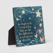 Inspirerend Blue Stars Hearts Geheugencitaat Fotoplaat (Voorkant)