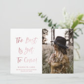 Inspirerend blush Foto Afstuderen aankondiging  (Staand voorkant)