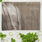 Inspirerend Boeddha Art Faux Wood Boeddhistische Q Theedoek (Gevouwen)